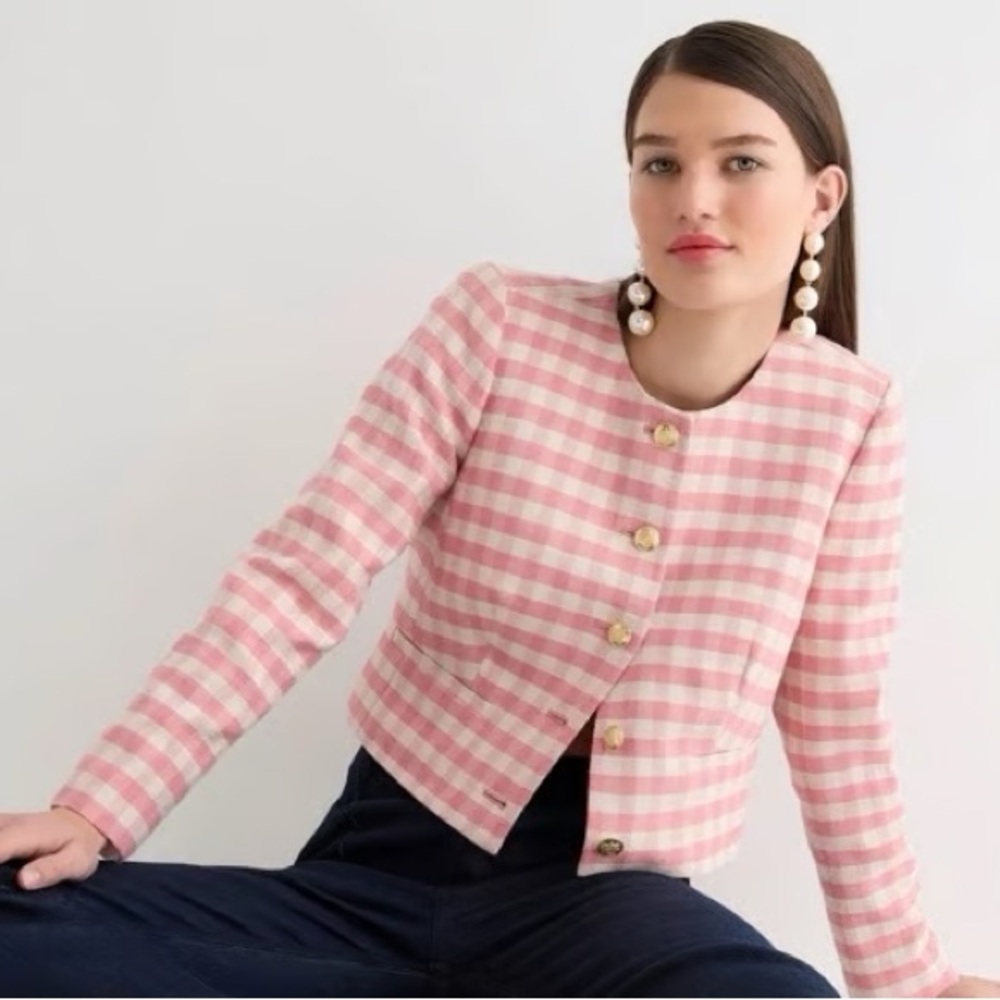 J. Crew Louisa Lady Jacket in Gingham. Size 16. New with tags. - Picture 4 of 4
